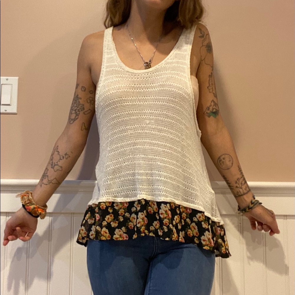 Urban Outfitters floral knit tank top